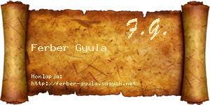 Ferber Gyula névjegykártya