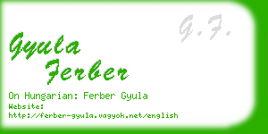 gyula ferber business card